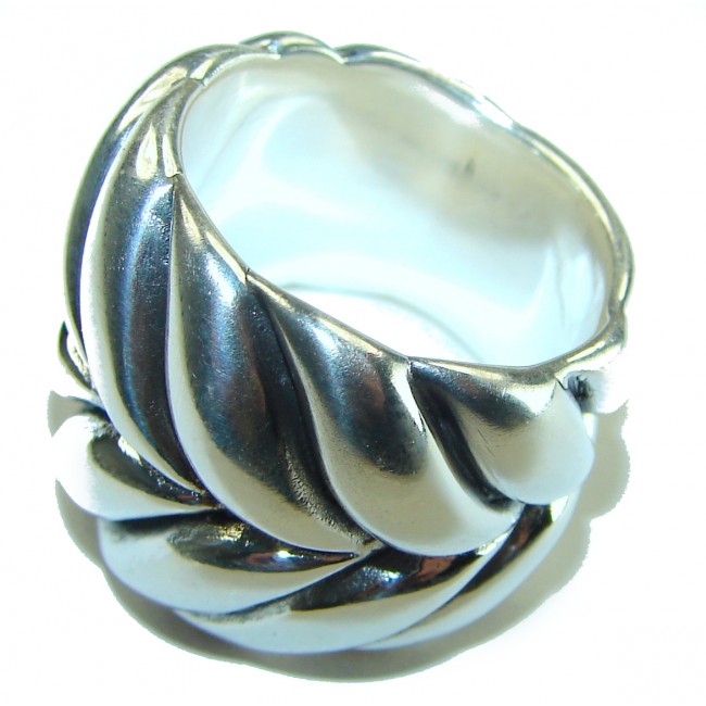 Large Natural Beauty Italy Made Silver Sterling Silver ring s. 7