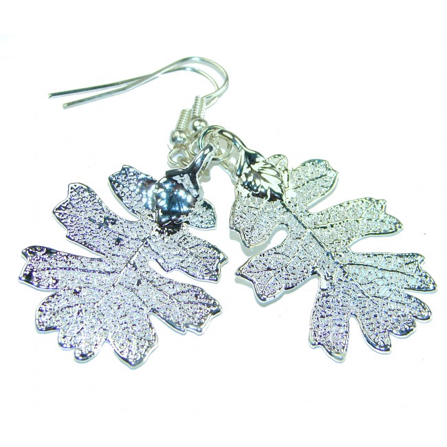 Real Leaf dipped in Real .925 Sterling Silver handcrafted earrings