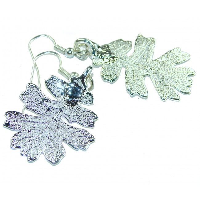 Real Leaf dipped in Real .925 Sterling Silver handcrafted earrings