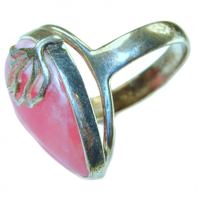 Argentinian Rhodochrosite .925 Sterling Silver handmade ring size 8