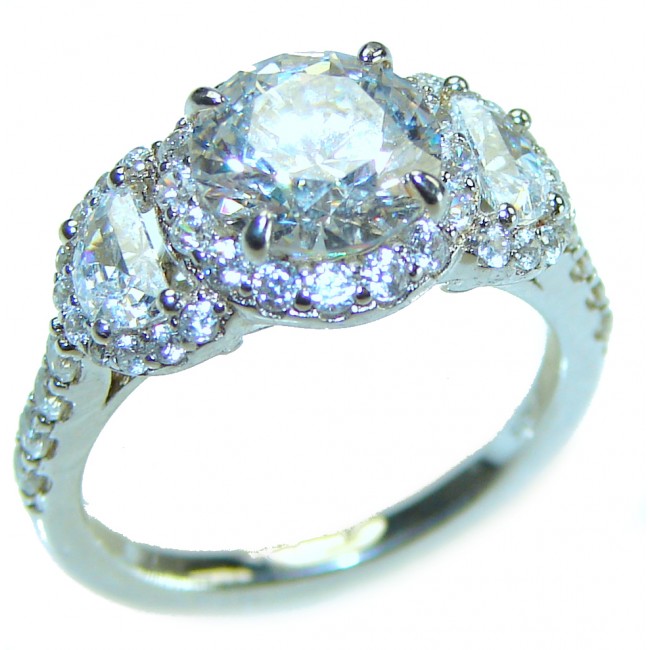 Dazzling Star Exclusive White Topaz .925 Sterling Silver handcrafted ring size 5 1/4