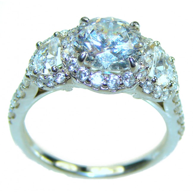 Dazzling Star Exclusive White Topaz .925 Sterling Silver handcrafted ring size 5 1/4