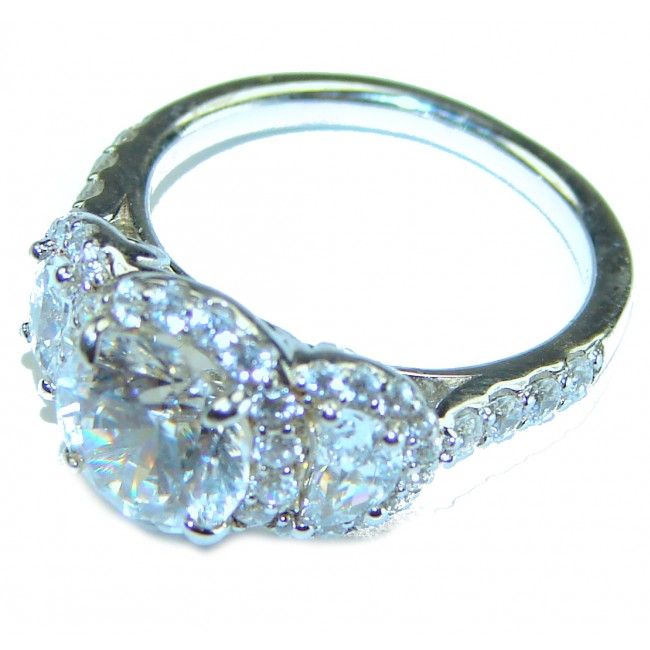 Dazzling Star Exclusive White Topaz .925 Sterling Silver handcrafted ring size 5 1/4