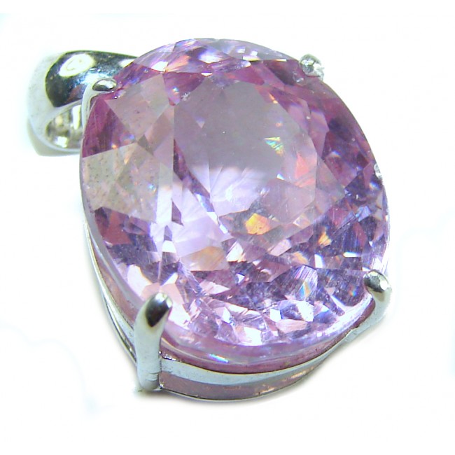 Viviana - Vintage Design 10.5 carat oval cut Light Pink Sapphire .925 Sterling Silver handcrafted Pendant