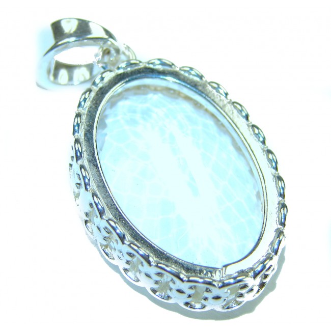 Pure Beauty - Vintage style- genuine 45.5 carat White Topaz .925 Sterling Silver handmade Pendant