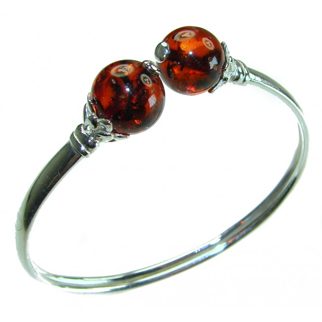 Excellent Cognac Baltic Amber .925 Sterling Silver entirely handcrafted Bracelet