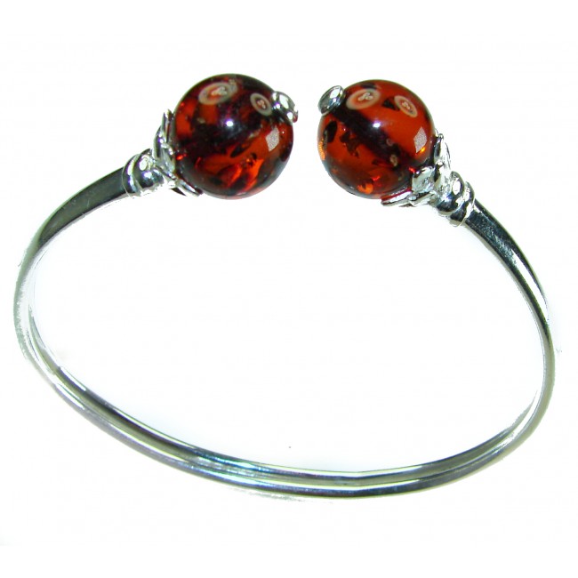 Excellent Cognac Baltic Amber .925 Sterling Silver entirely handcrafted Bracelet