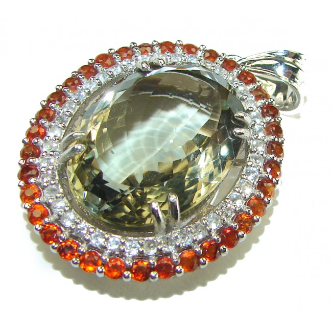 Luxurious 48.5 carat Fancy Smoky Topaz .925 Sterling Silver handmade Pendant