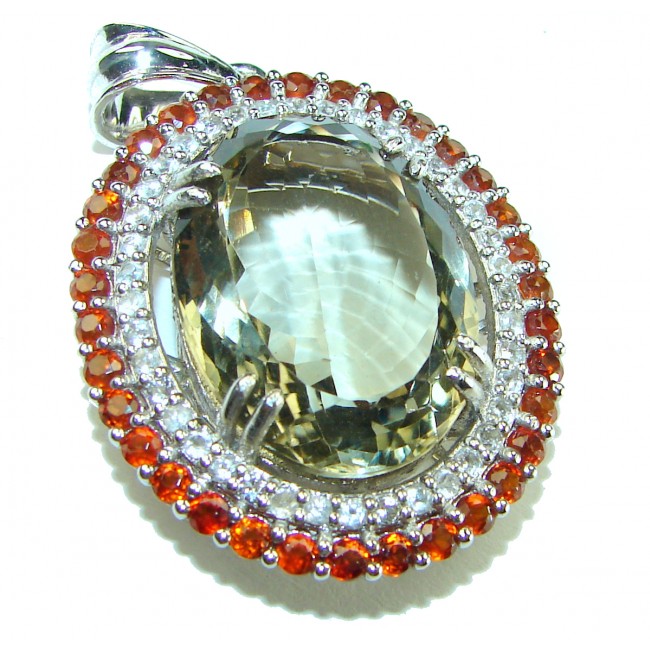 Luxurious 48.5 carat Fancy Smoky Topaz .925 Sterling Silver handmade Pendant