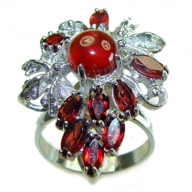 Real Beauty of Nature - natural 14.5 carat Ruby .925 Sterling Silver handmade Statement Ring size 8