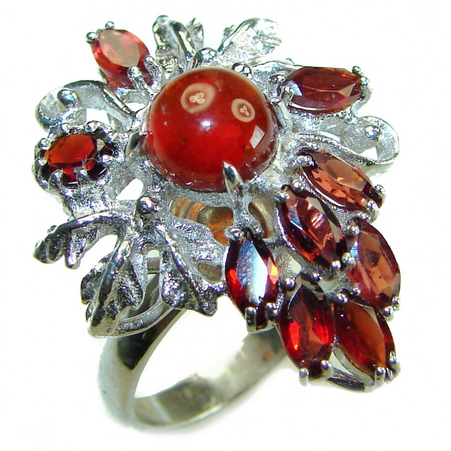 Real Beauty of Nature - natural 14.5 carat Ruby .925 Sterling Silver handmade Statement Ring size 8