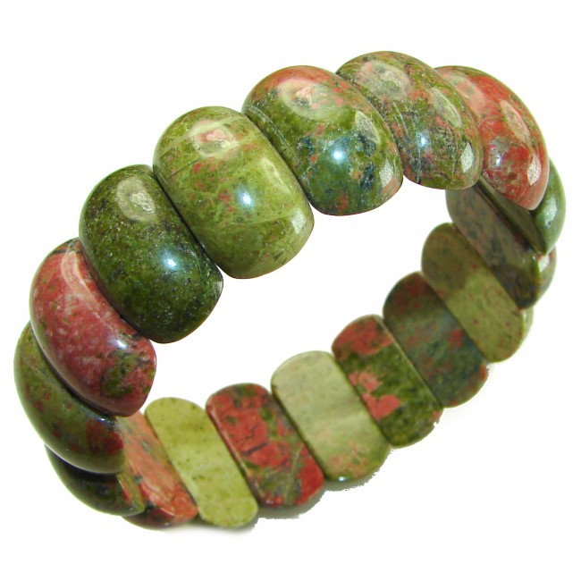 Large 88.5 grams AAAAA BEST QUALITY UNAKITE handcrafted streach Bracelet