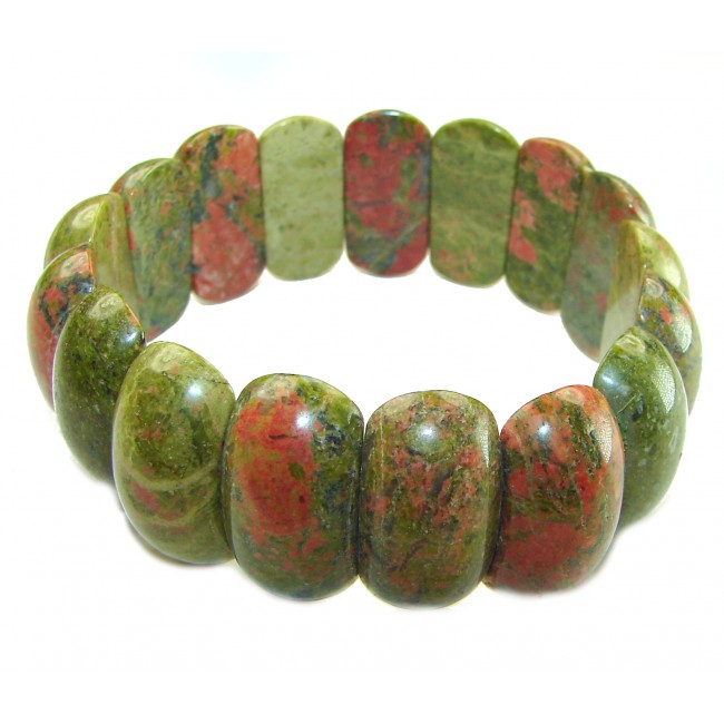 Large 88.5 grams AAAAA BEST QUALITY UNAKITE handcrafted streach Bracelet