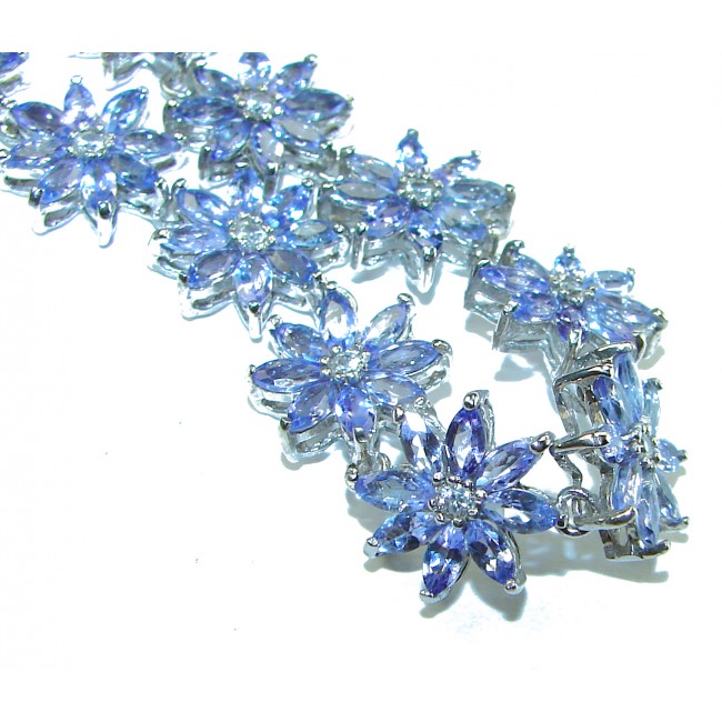 Fancy Authentic 29.8 carat Tanzanite .925 Sterling Silver handcrafted Bracelet