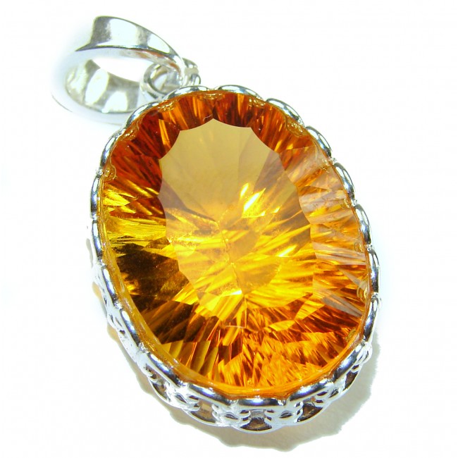 Golden Rays authentic 32.5 carat Mystic Topaz .925 Sterling Silver handcrafted pendant