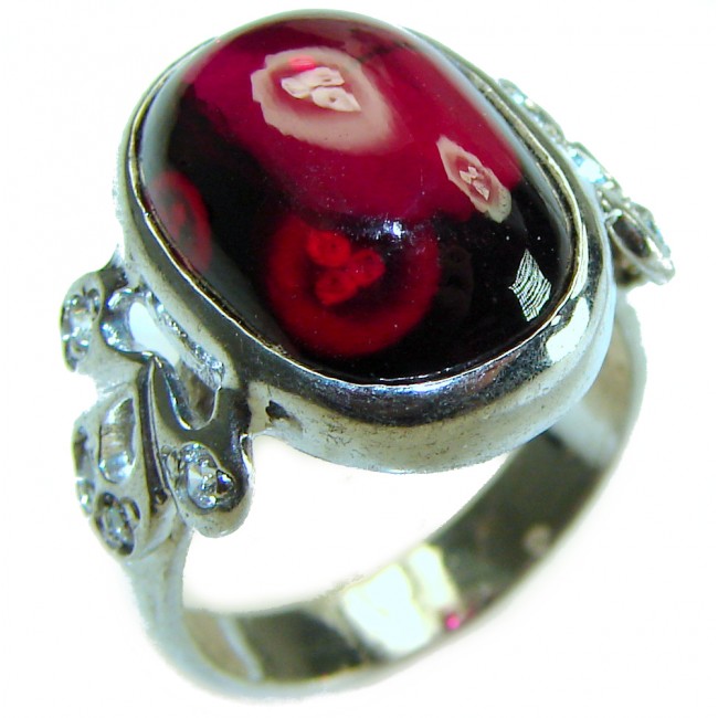 Real Beauty of Nature - natural 10.5 carat Ruby .925 Sterling Silver handmade Statement Ring size 7