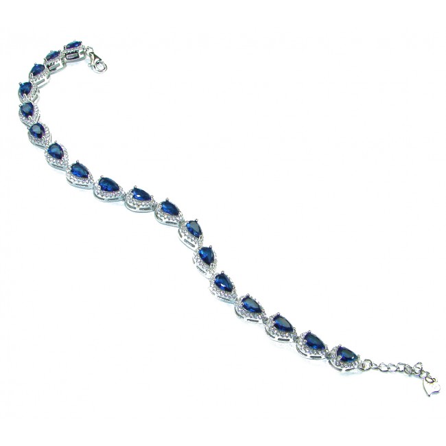 Luxurious 18.5 carat natural Sapphire .925 Sterling Silver handcrafted Bracelet