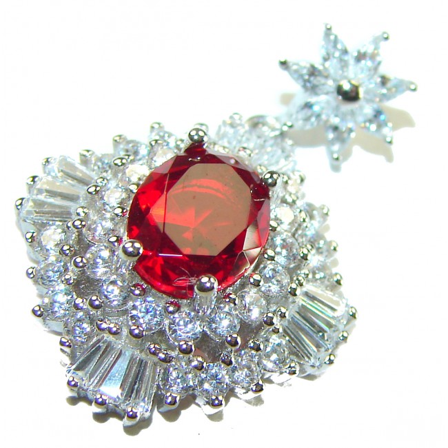 Red Brilliance 3.5 carat Ruby .925 Silver handcrafted pendant