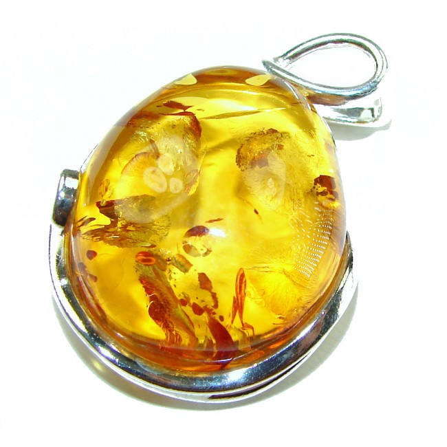 Excellent Baltic Amber .925 Sterling Silver entirely handcrafted PENDANT