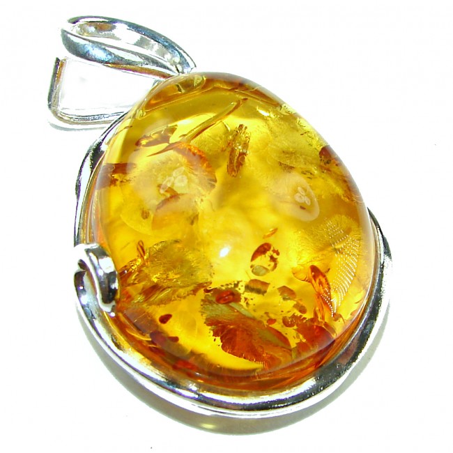 Excellent Baltic Amber .925 Sterling Silver entirely handcrafted PENDANT