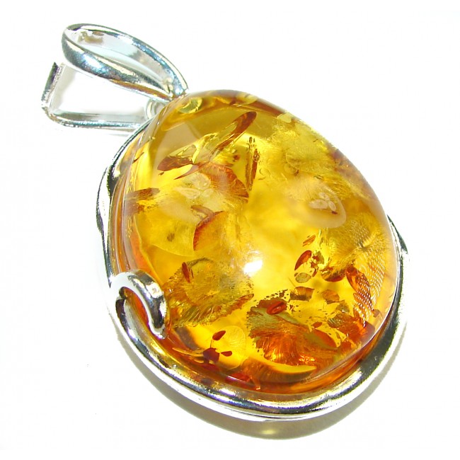 Excellent Baltic Amber .925 Sterling Silver entirely handcrafted PENDANT