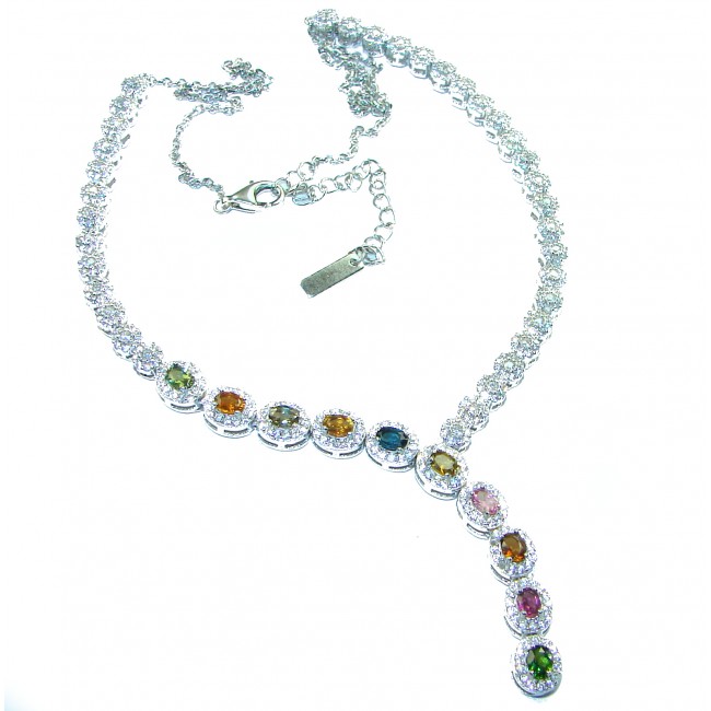 Infinity authentic 29.5 carat Brazilian Tourmaline .925 Sterling Silver handcrafted necklace