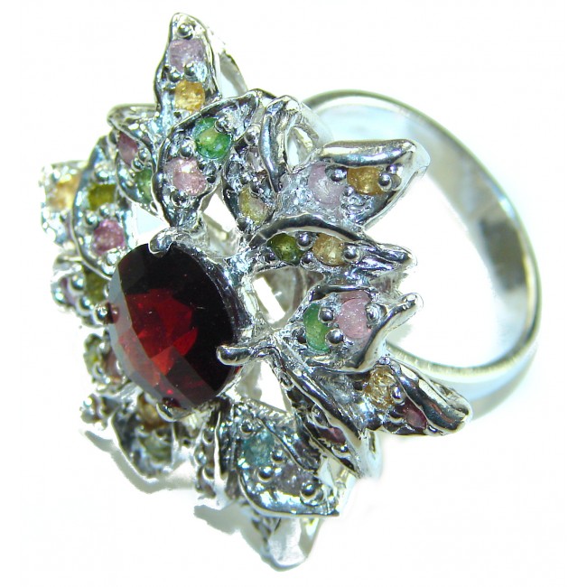 Real Beauty of Nature - natural 9.5 carat Ruby .925 Sterling Silver handmade Statement Ring size 7