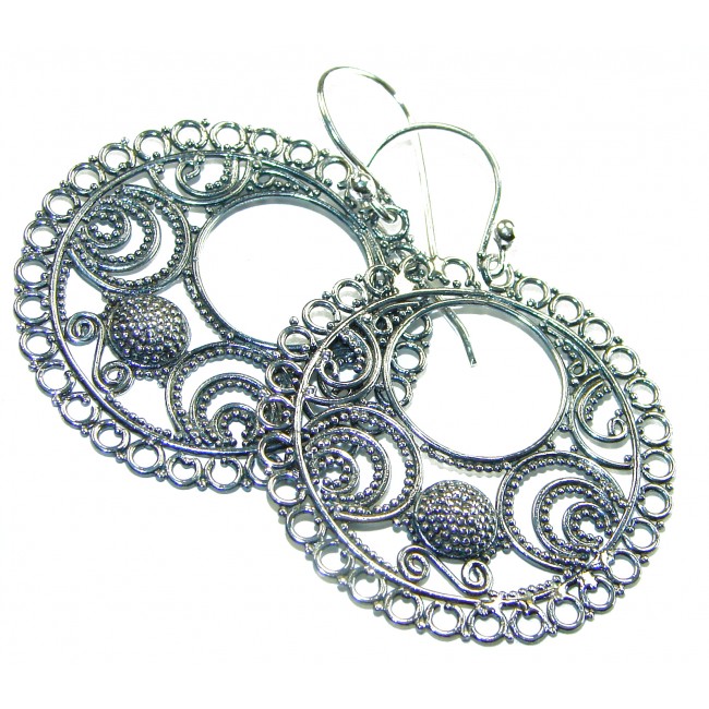 Circkle of Live .925 Sterling Silver handmade Bali made Earrings