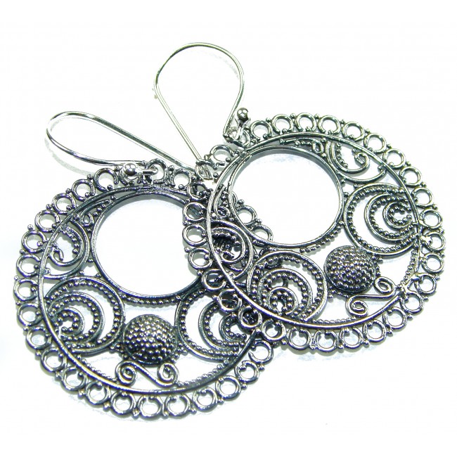 Circkle of Live .925 Sterling Silver handmade Bali made Earrings