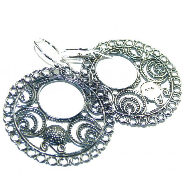 Circkle of Live .925 Sterling Silver handmade Bali made Earrings