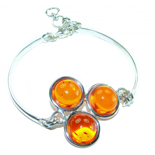 Excellent Baltic Amber .925 Sterling Silver entirely handcrafted Bracelet