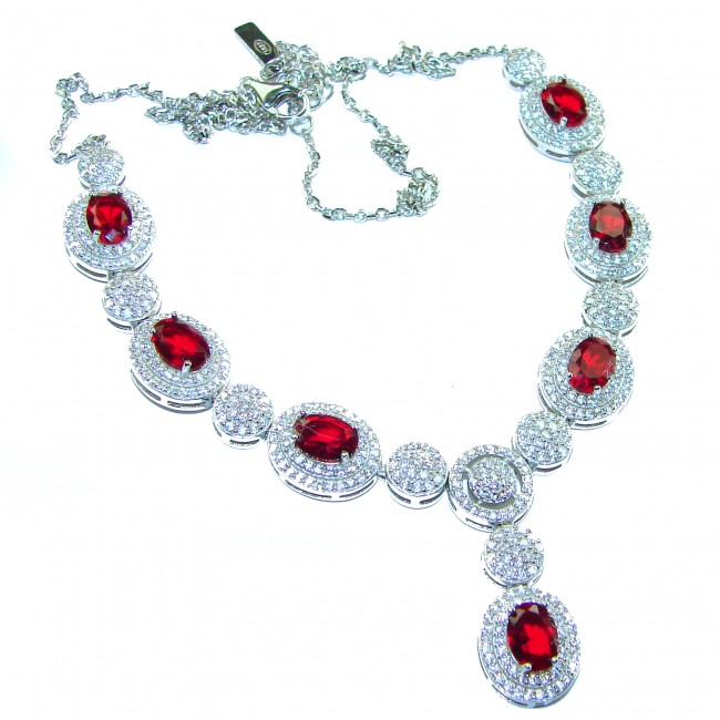 Timeless Treasure 18.5 carat Ruby .925 Sterling Silver handcrafted necklace