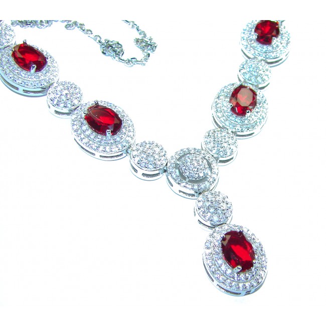 Timeless Treasure 18.5 carat Ruby .925 Sterling Silver handcrafted necklace