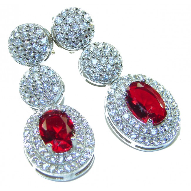 Timeless Treasure 5.5 carat Ruby .925 Sterling Silver handcrafted Earrings