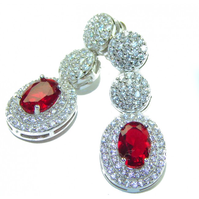 Timeless Treasure 5.5 carat Ruby .925 Sterling Silver handcrafted Earrings