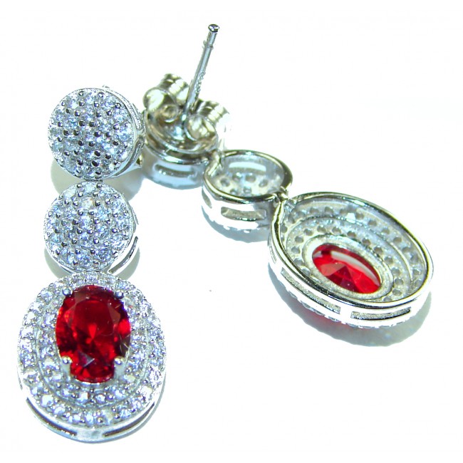 Timeless Treasure 5.5 carat Ruby .925 Sterling Silver handcrafted Earrings