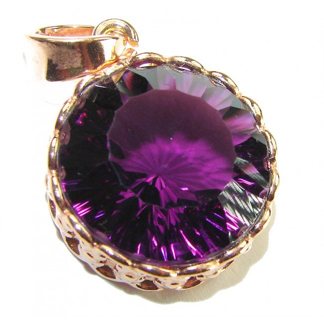 Vintage Design Amethyst 14K Gold over .925 Sterling Silver handcrafted Pendant