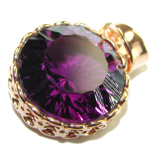 Vintage Design Amethyst 14K Gold over .925 Sterling Silver handcrafted Pendant