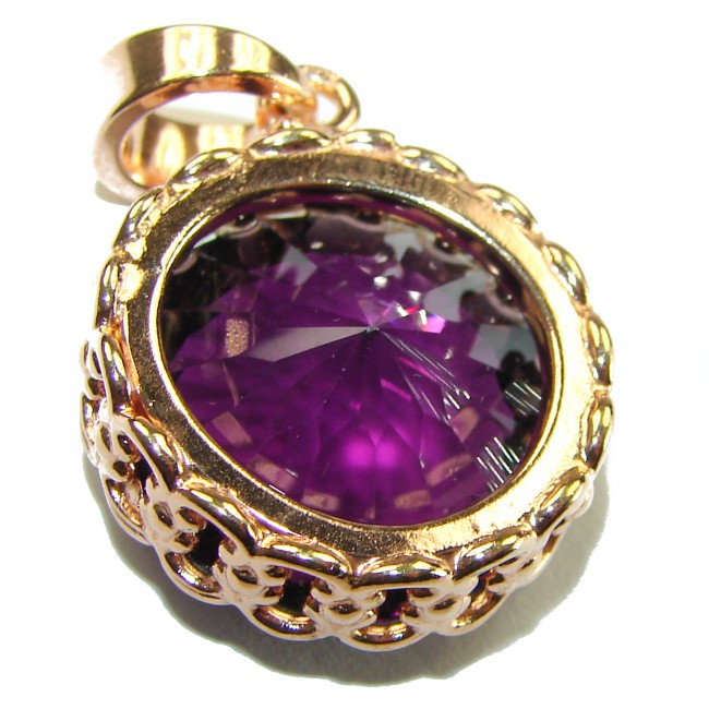 Vintage Design Amethyst 14K Gold over .925 Sterling Silver handcrafted Pendant