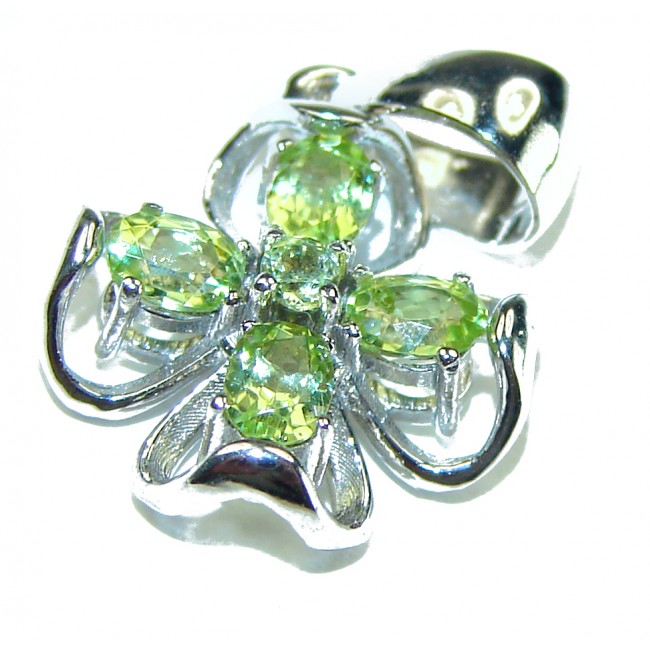 Authentic 3.9 carat Peridot .925 Sterling Silver handmade Pendant