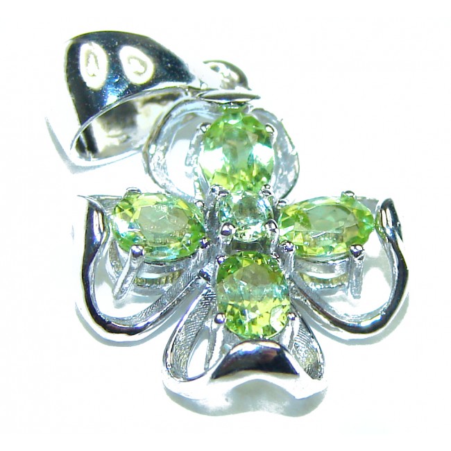 Authentic 3.9 carat Peridot .925 Sterling Silver handmade Pendant