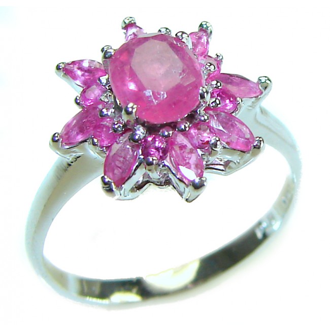 Carmen 8.5 carat Ruby .925 Sterling Silver handcrafted Ring size 8 3/4