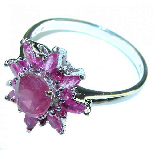 Carmen 8.5 carat Ruby .925 Sterling Silver handcrafted Ring size 8 3/4