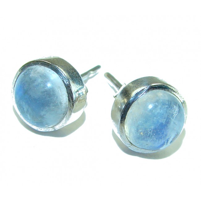 Great Rainbow Moonstone .925 Sterling Silver handcrafted Earrings