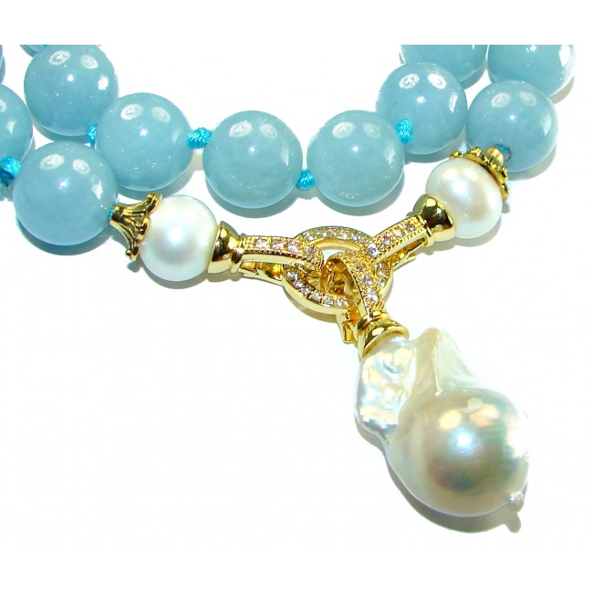 Ocean Breeze authentic Aquamarine 14k Gold over .925 Sterling Silver handcrafted necklace