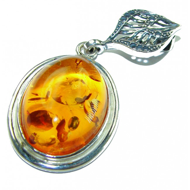 Excellent Baltic Amber .925 Sterling Silver entirely handcrafted PENDANT