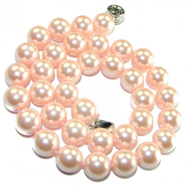 Elegant Freshwater 10mm Pink Pearl .925 Sterling Silver handcrafted Necklace