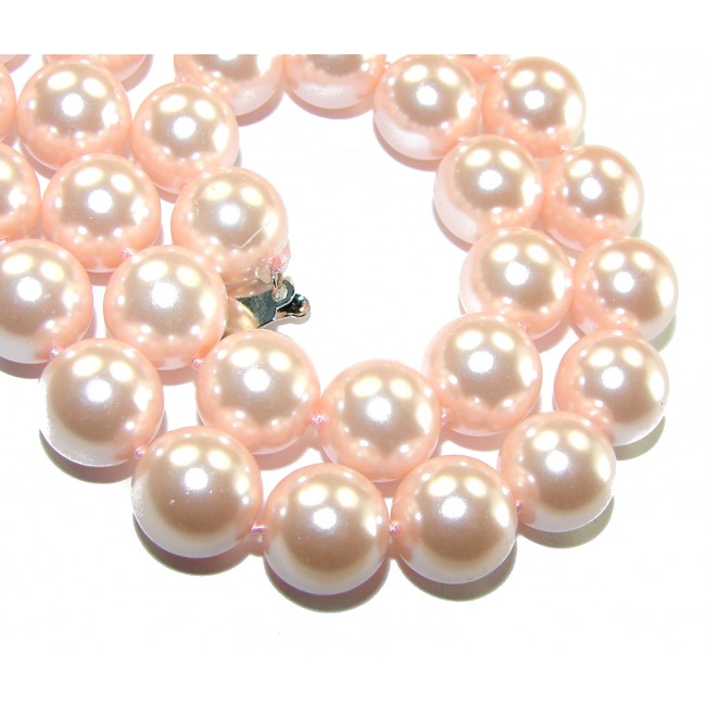 Elegant Freshwater 10mm Pink Pearl .925 Sterling Silver handcrafted Necklace