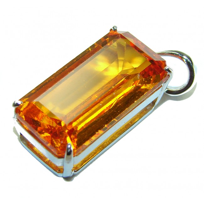 Golden Rays authentic 10.2 carat Golden Topaz .925 Sterling Silver handcrafted pendant