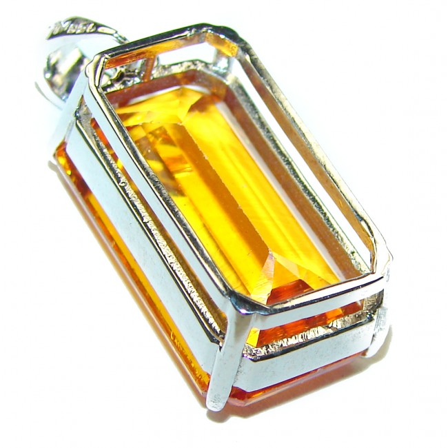 Golden Rays authentic 10.2 carat Golden Topaz .925 Sterling Silver handcrafted pendant